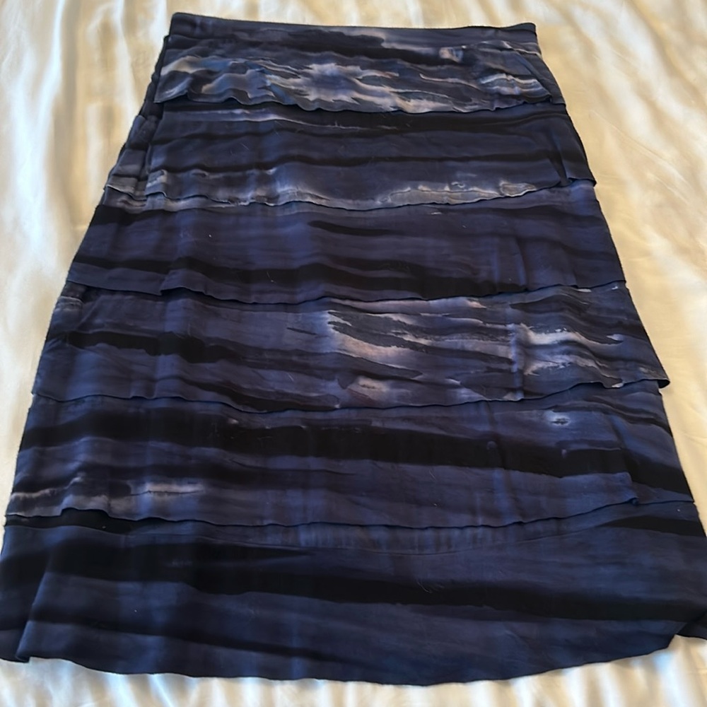 From Anthropologie blue tiered 22 inch skirt